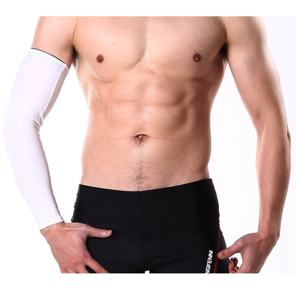 1Pcs Breathable Quick Dry UV Protection Running Arm Sleeves Basketball Elbow Pad Fitness Armguards Sports Cycling Arm Warmers