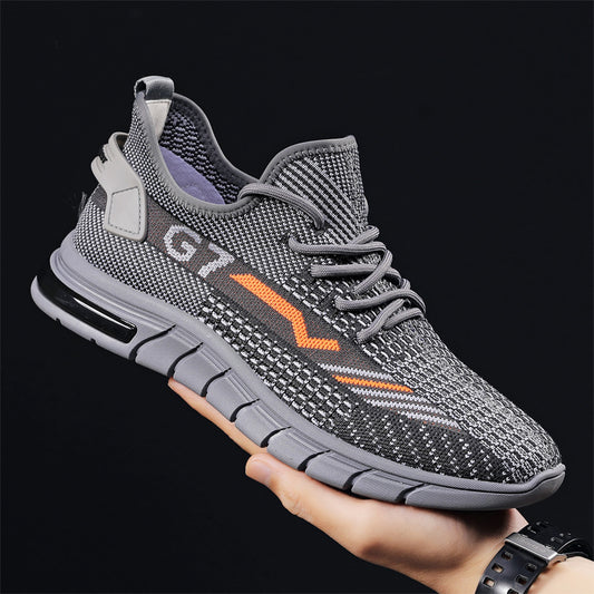 Flying Woven Sports Men's Shoes Summer Breathable  Men's Running Shoes