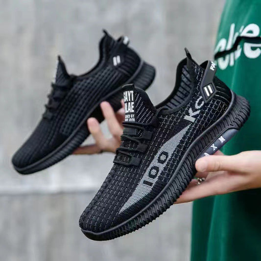 New men's sports shoes with fly woven mesh running shoes